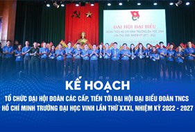  Kế hoạch Tổ chức Đại hội Đoàn các cấp, tiến tới Đại hội đại biểu Đoàn TNCS  Hồ Chí Minh Trường Đại học Vinh lần thứ XXXI, nhiệm kỳ 2022 - 2027